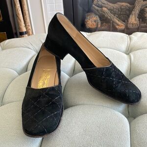 Salvatore Ferragamo Quilted Suede Heels